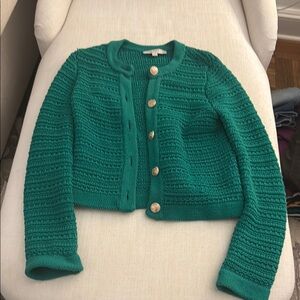 Ann Taylor LOFT Green Button-Up Women's Cardigan